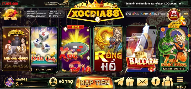 Sảnh bài Xocdia88 